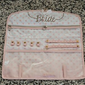 Pink Polka Dot Bride Jewelry Organizer
